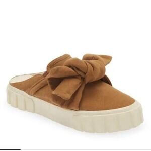NWOT ▶️ Farm Rio ◀️ Camel  Mule Sneaker With Bow. Eu 41